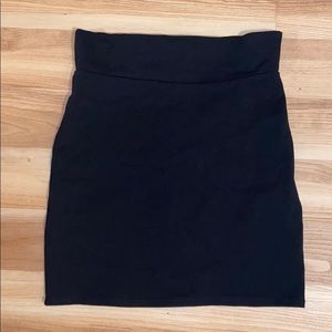 Black Cotton Mini Skirt